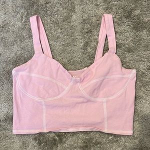 Pink cropped tank top from PacSun